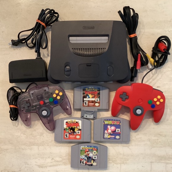 Nintendo 64 Console & Pokemon Mario Games & 2 Controllers N64 Original Authentic - Picture 2 of 14